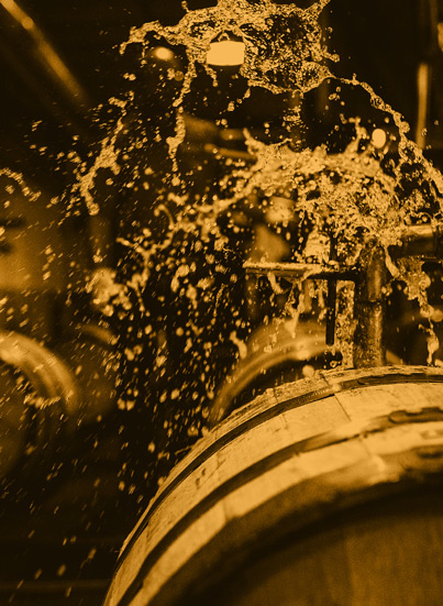 Bourbon splash from barrel